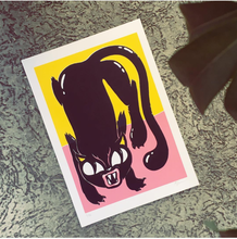 Load image into Gallery viewer, Crawling cat silkscreen print