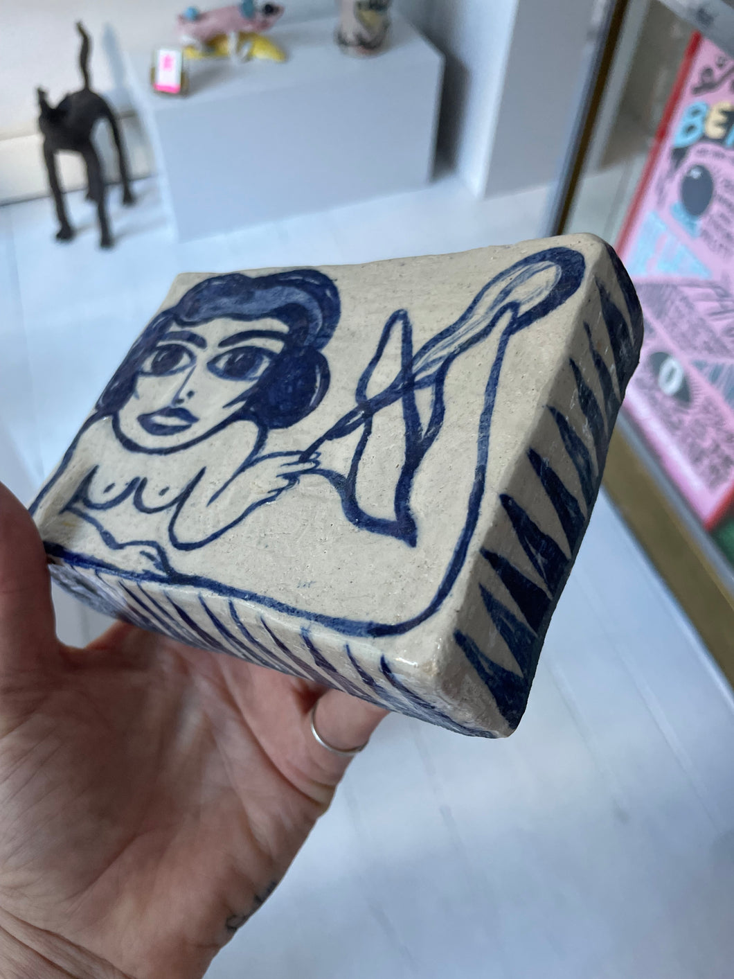 Blue gal wall piece