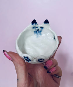 cat porcelain dish