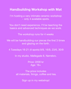 Ceramic workshop September