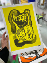 Load image into Gallery viewer, Yellow Dog A3 riso print
