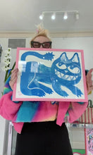 Load and play video in Gallery viewer, Blue Cat riso print
