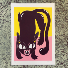 Load image into Gallery viewer, Crawling cat silkscreen print
